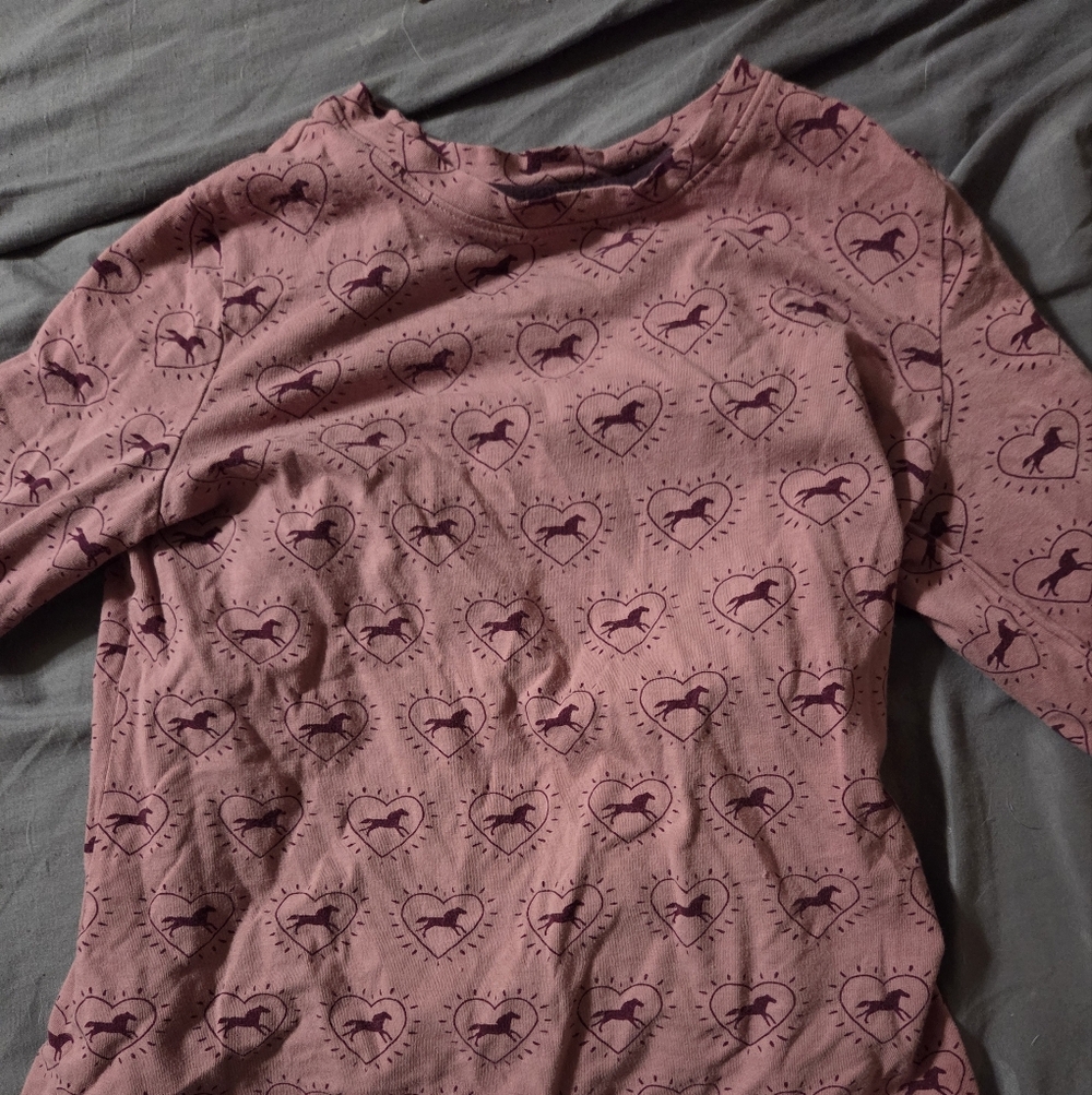 Ariat Pink Heart and Horse Long Sleeve Tee